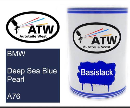 BMW, Deep Sea Blue Pearl, A76: 500ml Lackdose, von ATW Autoteile West.